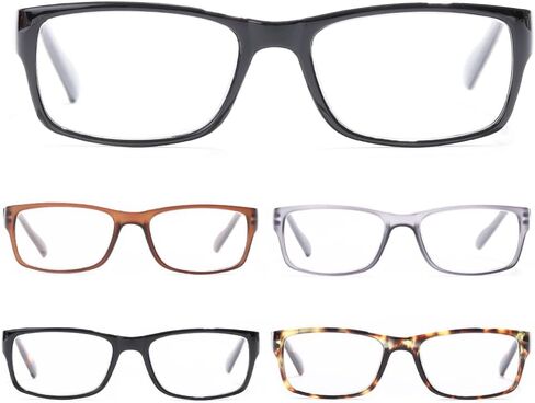 5 Pack Reading Glasses for Men Women Blue Light Blocking,Computer Readers Spring Hinge Anti Eyestrain Eyeglasses in Saudi Arabia
