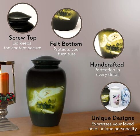 Adult Cremation Urns for Human Remain Ashes - Memorial Ashes Container for Funeral Remains of Men and Women - Urns and Keepsake in Kuwait