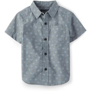 The Children's Place baby boys Poplin Short Sleeve Button Down Shirt