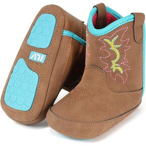 Baby Girls Cowboy Boots Side Soft Bottom Non-Slip Toddler Shoe Newborn Crib Fleece Infant Baby Boys Booties Warm Cozy Baby Slippers Easy to Put on