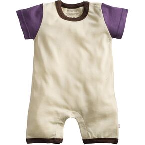 Babysoy Boys Color Block Short Sleeve Shortall Romper