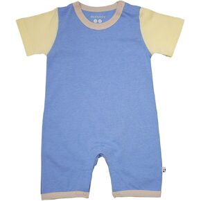 Babysoy Boys Color Block Short Sleeve Shortall Romper