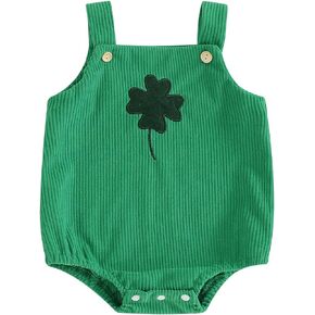 My First Easter Baby Girl Boy Outfit Newborn Bunny Romper Backless Sleeveless Corduroy Overalls