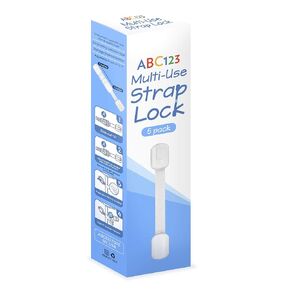 Child Safety Strap Locks (5 Pack) for Baby Proofing Cabinets, Drawers, Fridge & Toilets - Adjustable Strap Latches with Strong Adhesive, No Drilling Needed