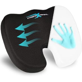 وسادة مقعد Xtreme Comforts، وسائد كرسي المكتب - عبوة من وسادة إسفنجية مبطنة مع مقبض للمكتب والكرسي المتحرك واستخدام السيارة - وسادة دعم الظهر للكرسي