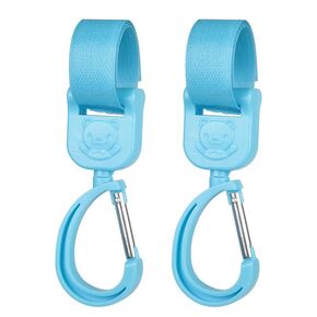 JEYODA Baby Stroller Hooks Clip for Hanging Bags and Mommy Shopping Multipurpose Hook Clips for Car,Wheelchairs, Carts (Blue)