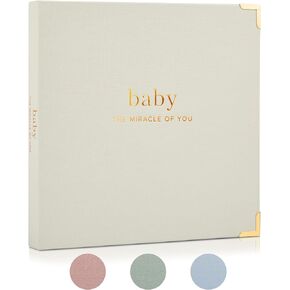 Keepsake Baby Memory Book for Boys and Girls – Timeless First 5 Year Baby Book – Gender Neutral Beige Baby Journal Scrapbook or Photo Album - A Milestone Book to Record Every Event from Birth to Age 5