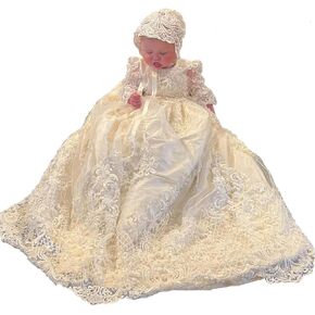 Baixirida A full pearl dress for baby girl baptism dress