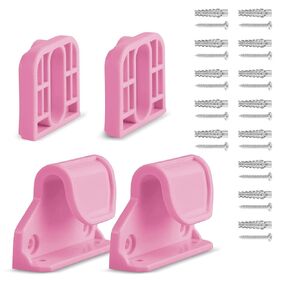 Retractable Baby Gate Replacement Parts, 55" W x 33" H Likzest Retractable Baby Gate Extensions (Including 2 x Latches + 2 x Brackets + 1 Set of Screws) for Retractable Gate (Pink)