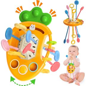 Baby Teething Toys, Baby Easter Basket Stuffers, Silicone Birthday Gift Montessori Toys for 1 2 3 Year Old Boy and Girl Infant Toddlers Easter Basket Stuffers