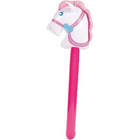 Fun Express Pony on a Stick Blow Up Horse Toy - Gift and Cowgirl Party Supplies