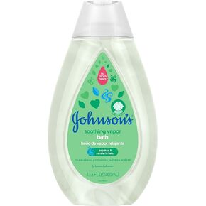 Johnson's Baby Vapor Bath with Soothing Aromas to Relax Babies, Tear-Free & Hypoallergenic Liquid Baby Bath Formula, No Parabens, Sulfates, Dyes, or Phthalates, 13.6 fl. oz