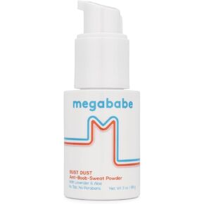 Megababe Sweat Absorbing Body Powder - Bust Dust | with Applicator Pump | Talc-Free, All Natural | 3 oz