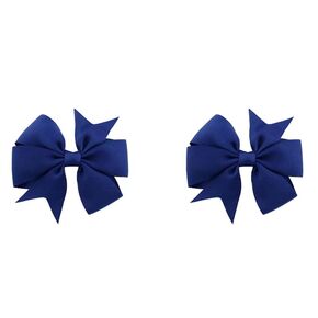 3 Inches Boutique Grosgrain Ribbon Pinwheel Hair Bows for Baby Girls, Toddler Bows Hair Clip Birthday Gifts In Pair (black)