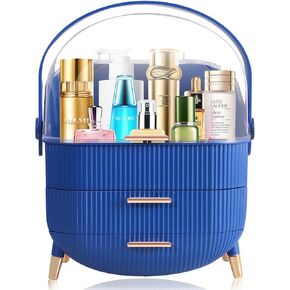 Egg Shape(Oval) Makeup Storage Box, Countertop Portable Vanity Cosmetics Organizer Preppy in Saudi Arabia