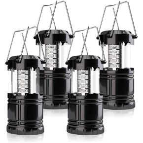 Camping Lantern, 4 Pack Brightness Adjustable LED Camping Lights, Collapsible IPX4 Waterproof Survival Lanterns for Power Outages, Home Emergency, Camping, Hiking, Hurricane