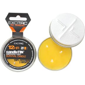Exotac candleTIN Emergency Beeswax Slow Burn Candle