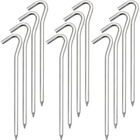 48 Pack Tent Pegs, Aluminum Tent Stakes Pegs with Hook, 7" Hexagon Rod Lightweight Canopy Stakes Pegs for Camping, Canopy, Outdoor Decoration(7", 48 Pack)