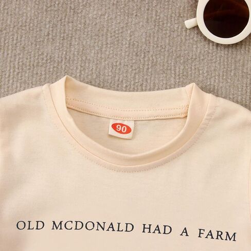 Toddler Baby Boys Girls Farm Shirt Cute Animals Graphic Short Sleeve T-Shirt Kids Funny Letter Print Summer Tee Tops in Kuwait