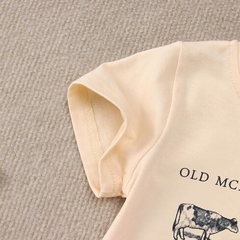 Toddler Baby Boys Girls Farm Shirt Cute Animals Graphic Short Sleeve T-Shirt Kids Funny Letter Print Summer Tee Tops in Kuwait