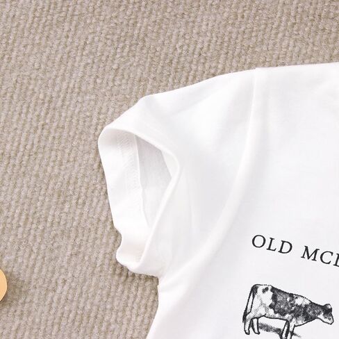 Toddler Baby Boys Girls Farm Shirt Cute Animals Graphic Short Sleeve T-Shirt Kids Funny Letter Print Summer Tee Tops in Kuwait