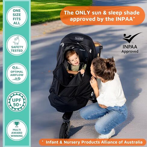 SnoozeShade Plus Extra (6-9 أشهر حتى 3 سنوات) – مظلة شمسية عالمية لعربات الأطفال للسفر والمظلة وعربات الركض؛ أساسيات سفر الأطفال والرضع؛ يحجب بأمان ما يصل إلى 99% من الأشعة فوق البنفسجية in Saudi Arabia