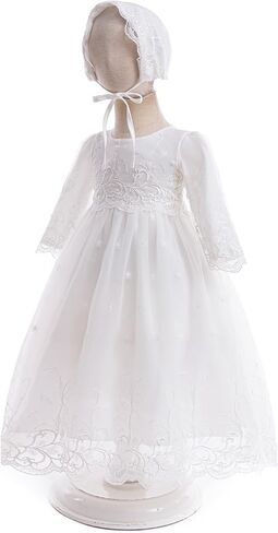فستان تعميد أبيض للفتيات الصغيرات من الدانتيل لحفلات الزفاف الرسمية للأطفال الرضع in Kuwait