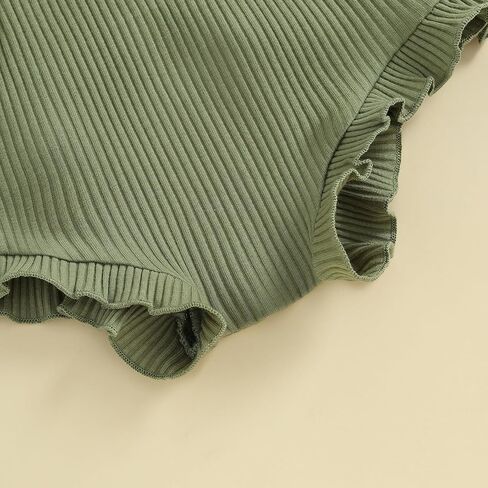 Bowanadacles Newborn Baby Girl St. Patrick's Day Clothes Outfit Four Leaf Clover Short Sleeve Romper Bottom Headband Set in Kuwait