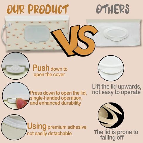 3pack baby wipes dispenser， wipe container for travel，cute style Reusable Portable Wipe Holder，Refillable Wet Wipe Pouch(boho rainbow sun style) in Kuwait