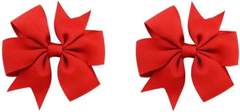 فيونكات شعر على شكل دولاب من شريط Grosgrain مقاس 3 بوصات للفتيات الصغيرات، مشبك شعر فيونكات للأطفال الصغار هدايا عيد ميلاد في زوج (أسود) in Saudi Arabia