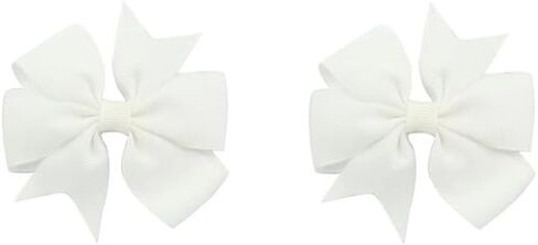 فيونكات شعر على شكل دولاب من شريط Grosgrain مقاس 3 بوصات للفتيات الصغيرات، مشبك شعر فيونكات للأطفال الصغار هدايا عيد ميلاد في زوج (أسود) in Saudi Arabia