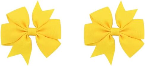 فيونكات شعر على شكل دولاب من شريط Grosgrain مقاس 3 بوصات للفتيات الصغيرات، مشبك شعر فيونكات للأطفال الصغار هدايا عيد ميلاد في زوج (أسود) in Saudi Arabia