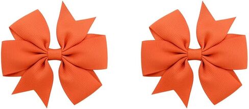 فيونكات شعر على شكل دولاب من شريط Grosgrain مقاس 3 بوصات للفتيات الصغيرات، مشبك شعر فيونكات للأطفال الصغار هدايا عيد ميلاد في زوج (أسود) in Saudi Arabia