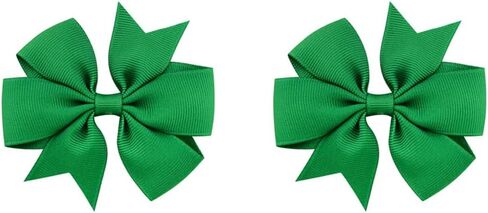 فيونكات شعر على شكل دولاب من شريط Grosgrain مقاس 3 بوصات للفتيات الصغيرات، مشبك شعر فيونكات للأطفال الصغار هدايا عيد ميلاد في زوج (أسود) in Saudi Arabia