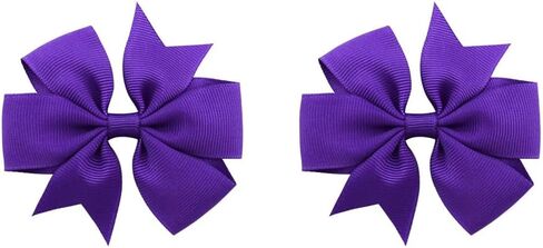 فيونكات شعر على شكل دولاب من شريط Grosgrain مقاس 3 بوصات للفتيات الصغيرات، مشبك شعر فيونكات للأطفال الصغار هدايا عيد ميلاد في زوج (أسود) in Saudi Arabia