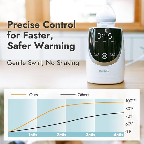جهاز تسخين الزجاجات القابل للدوران من بابليك، جهاز نوتري لتدفئة زجاجات الأطفال 9 في 1 لحليب الأم والتركيبة والتغذية الليلية، تسخين موحد للحفاظ على العناصر الغذائية، تحكم ذكي في درجة الحرارة، إيقاف تلقائي in Kuwait