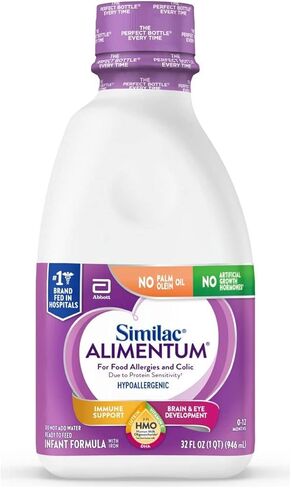 Similac Alimentum مع تركيبة الرضع المضادة للحساسية 2'-FL HMO، لحساسية الطعام والمغص، مناسبة لحساسية اللاكتوز، تركيبة أطفال جاهزة للتغذية، زجاجة سعة 32 أونصة سائلة in Kuwait
