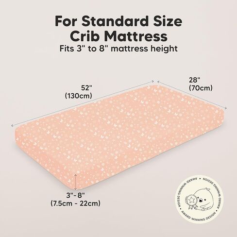 KeaBabies 2-Pack Baby Crib Sheets for Boys, Girls, 52x28 Fitted (Cameo) | Viscose Derived from Bamboo, Toddler Bed Sheets Neutral, Fitted Crib Mattress Sheet for Standard Baby Bedding, Soft, Cozy in Saudi Arabia