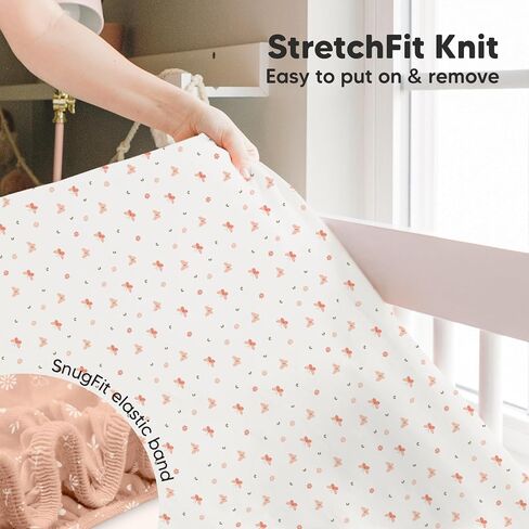 KeaBabies 2-Pack Baby Crib Sheets for Boys, Girls, 52x28 Fitted (Cameo) | Viscose Derived from Bamboo, Toddler Bed Sheets Neutral, Fitted Crib Mattress Sheet for Standard Baby Bedding, Soft, Cozy in Saudi Arabia