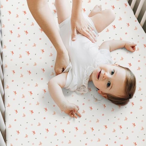 KeaBabies 2-Pack Baby Crib Sheets for Boys, Girls, 52x28 Fitted (Cameo) | Viscose Derived from Bamboo, Toddler Bed Sheets Neutral, Fitted Crib Mattress Sheet for Standard Baby Bedding, Soft, Cozy in Saudi Arabia