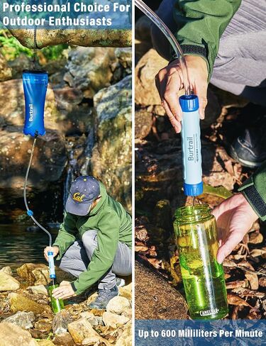 Burtrail Gravity Water Filter,Portable Gravity-Fed Water Purifier with 3L Hydration Bladder,Survival Gear and Supplies for Camping,Hiking,Backpacking,Emergency Preparedness in Saudi Arabia