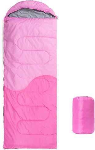Sleeping Bag - 3 Seasons for Adults Boys Girls Camping Hiking - Warm Cold Weather Lightweight Portable with Compression Bag for Backpacking in Spring, Summer, Fall and Winter in Saudi Arabia