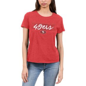 Junk Food Women's Standard x NFL-Retro Script Lines-Officially Licensed Short Sleeve Fan T-Shirt