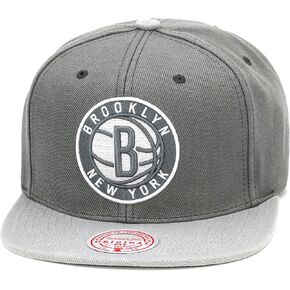 Mitchell & Ness Brooklyn Nets Snapback Hat Adjustable Cap - Retro 11 Cool Grey