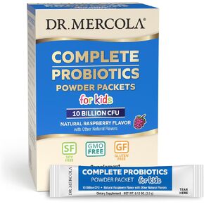 Dr. Mercola, Complete Probiotics Powder Packets for Kids, (10 Billion CFU) 30 Servings (30 Packets), non GMO, Soy-Free, Gluten Free