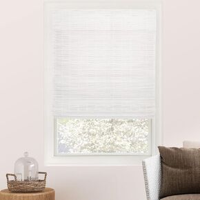 CHICOLOGY Bamboo Roman Shades - Customer Favorite Light Filtering Blinds for Windows, Premium Quality, Ideal for Home, Snow White, 29" W X 64" H