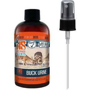 Nationwide Scents Buck Urine for Hunting – Deer Attractants for Whitetail Deer – Scent Blocker for Hunting for Mock Scrape, Deer Drag & Dripper – Effective Deer Hunting Accessories (2 oz - 8 Bottles)