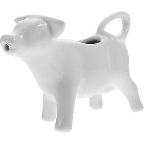 Porcelain Cow Shaped Saucier Boat Porcelain Gravy Boat Ceramic Sauce Boat White Cream Sugar Dishes Sauce Dipping Bowls Creamer Pitcher Gravey Pourer Sauce Jug Seasoning Container 40ML