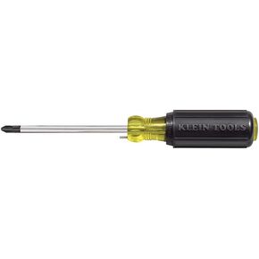Klein Tools 603-4B No. 2 Wire Bending Phillips Round Shank Tip Screwdriver, Made in USA, Black/Yellow, Small