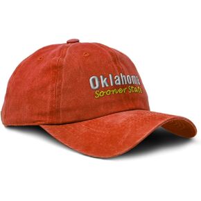 Soft Washed Baseball Cap Oklahoma Sooner State Cotton Dad Hats for Men & Women